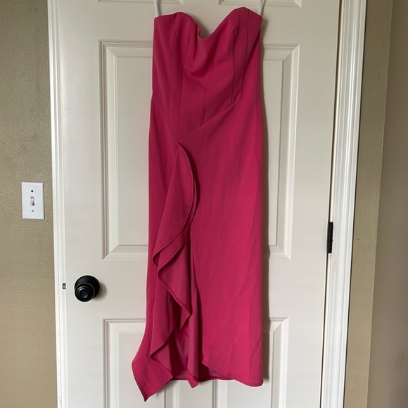 Katie May (NWT) strapless ruffle pink cocktail dress - Picture 2 of 10